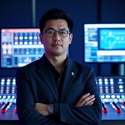 Photo of David Chen, Head of Production Operations for Sonic Bloom Events.