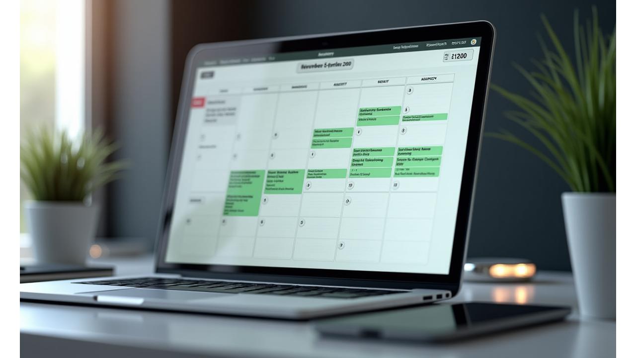 Calendar interface displaying available consultation slots and booking options for an event planning service at Sonic Bloom Events