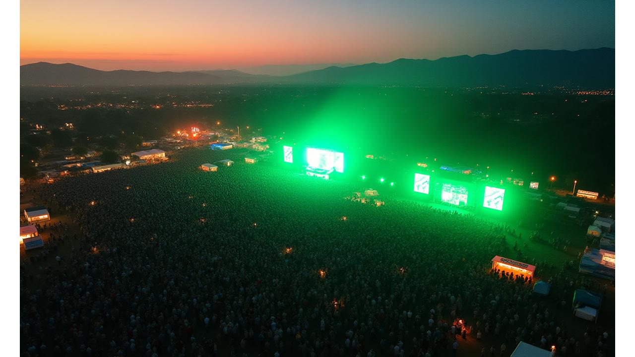 Lumina Fest - a multi-day electronic music festival with dazzling light shows and a massive crowd