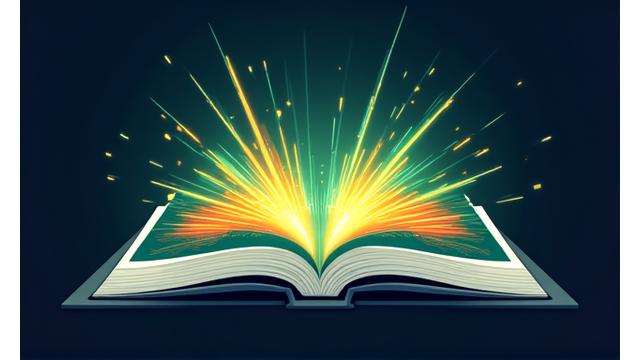 Open book with an electronic music festival graphic on the cover