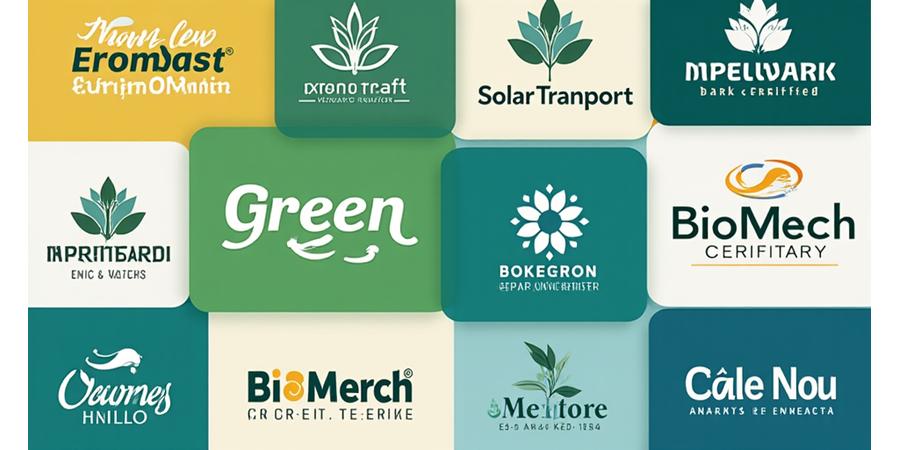 A mosaic of logos from various eco-certified businesses, including food suppliers, transport companies, and energy providers, demonstrating a strong green partner network.